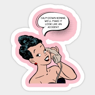 Retro Woman Best Friends Humor Sticker